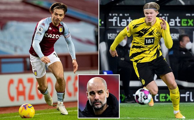 Grealish và Haaland sẽ là 2 "bom tấn" của Man City ở kỳ chuyển nhượng hè này? (Ảnh: Daily Mail)