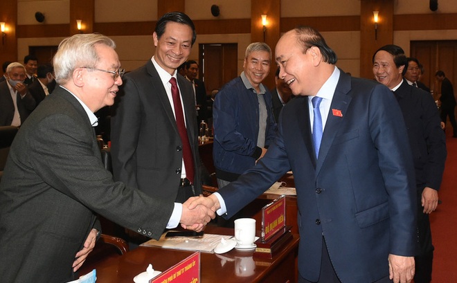 Thủ tướng Nguyễn Xuân Phúc tới tiếp xúc cử tri TP Hải Phòng chiều ngày 7-3 - Ảnh: VGP