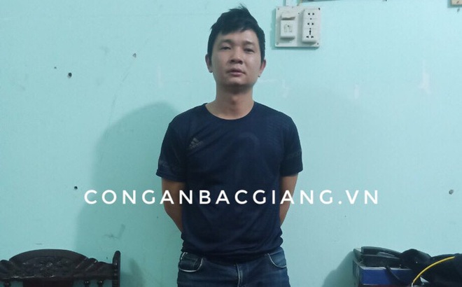 Nguyễn Tất Cường bị bắt ngay sau khi gây án - Ảnh: Công an Bắc Giang