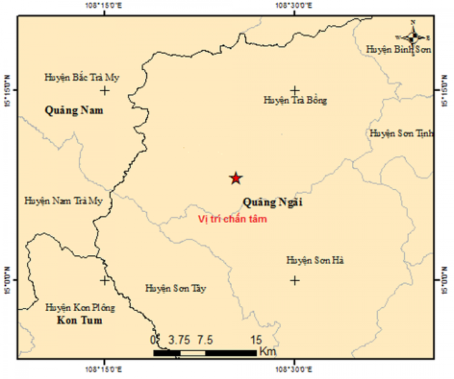 Liên tiếp xảy ra 2 trận động đất tại Quảng Ngãi - Ảnh 1.