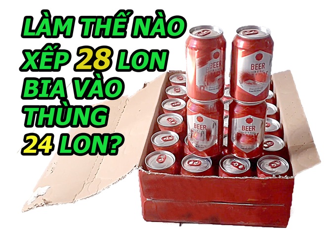 Làm thế nào xếp 28 lon bia vào thùng bia 24 lon? Tưởng không thể mà dễ không tưởng! - Ảnh 1.