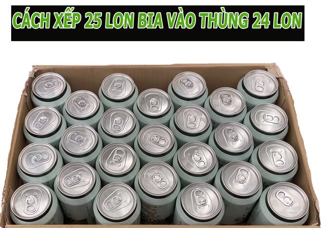 Làm thế nào xếp 25 lon bia vào thùng bia 24 lon? Tưởng không thể mà dễ không tưởng! - Ảnh 2.