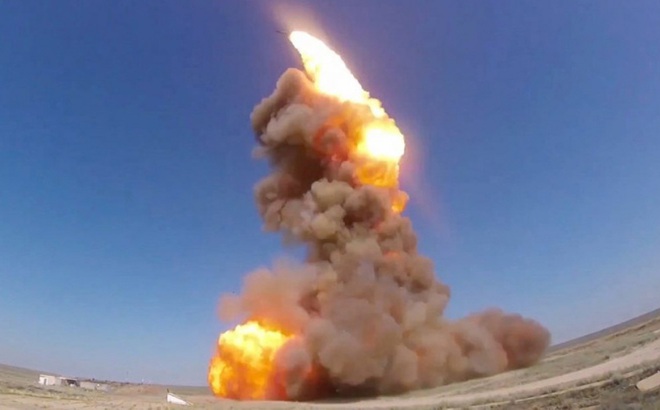 Một vụ phóng thử tên lửa của Nga. Ảnh: Bộ Quốc phòng Nga.