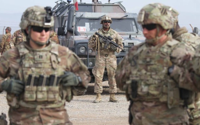 Binh sĩ Mỹ tham gia khóa huấn luyện cho quân đội Afghanistan năm 2019. Ảnh: EPA