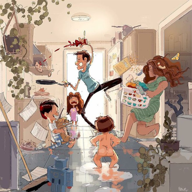 Bộ tranh độc đáo về những khoảnh khắc hàng ngày của mọi gia đình: Ai cũng thấy mình trong đó - Ảnh 2.
