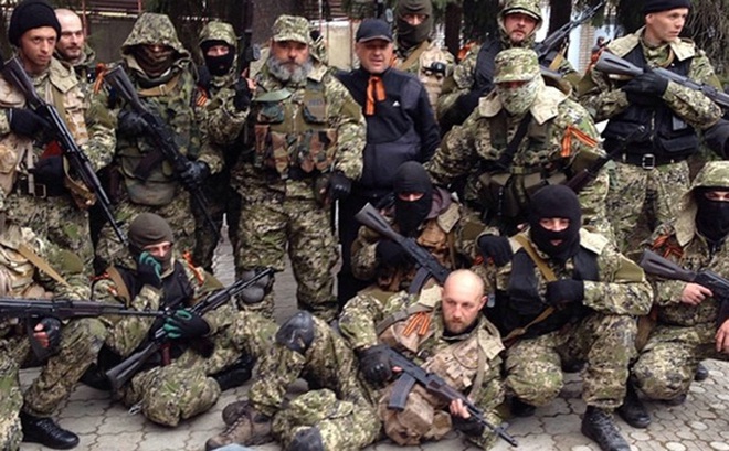 Bức ảnh được cho là lính Nga hiện diện ở Ukraine trong cuộc xung đột năm 2014. Nguồn: Sina.