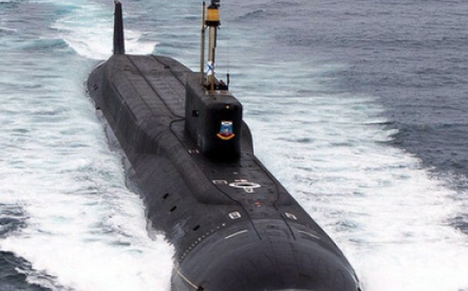 Tàu ngầm hạt nhân lớp Borei của Nga. Ảnh: TASS.