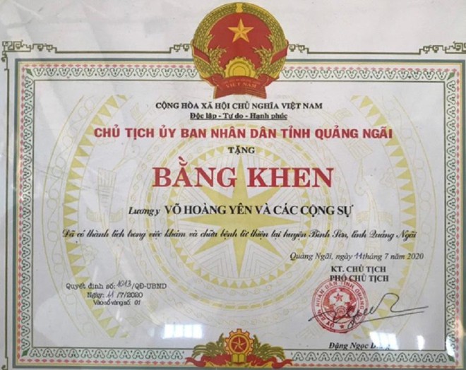 Quảng Ngãi hủy bỏ quyết định khen thưởng thần y Võ Hoàng Yên - Ảnh 3.
