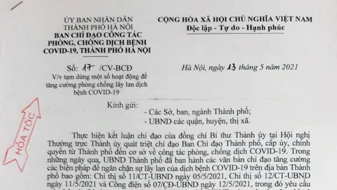 Hà Nội tạm dừng hoạt động thể thao, sân golf, tập golf từ 12h00 ngày 13/5 - Ảnh 1.