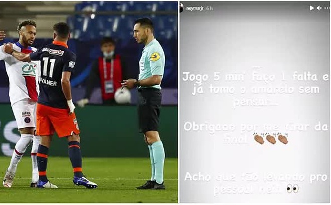 Neymar đăng tải thông điệp công kích trọng tài