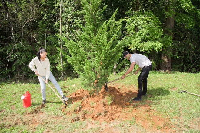 Hoa hậu Phương Khánh ăn vận giản dị đi trồng cây xanh - Ảnh 6.