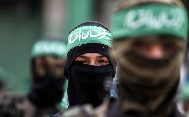 Chiến binh Hamas tuần hành ở Dải Gaza vào 15/9/2017. Ảnh: AFP/Getty Images
