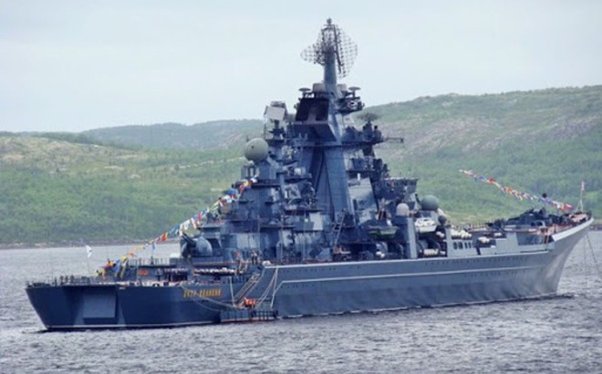 Tàu tuần dương hạng nặng Peter Đại đế lớp Kirov của Nga. Nguồn: Sina.