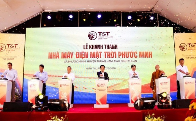 Nhà máy điện mặt trời Phước Ninh do Công ty cổ phần Công nghiệp Năng lượng Ninh Thuận (đơn vị thành viên của T&T Group) làm chủ đầu tư- ảnh: Lệ Chi