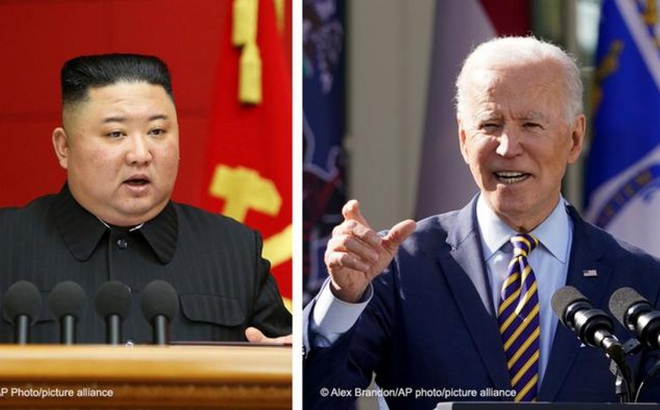 Nhà lãnh đạo Triều Tiên Kim Jong-un và Tổng thống Mỹ Joe Biden. Ảnh: DW