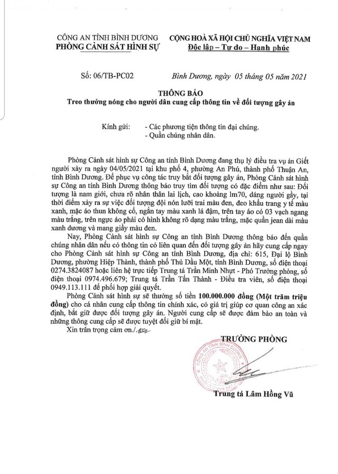 Treo thưởng 100 triệu đồng cho người cung cấp thông tin kẻ đâm chết bác sĩ nha khoa - Ảnh 1.