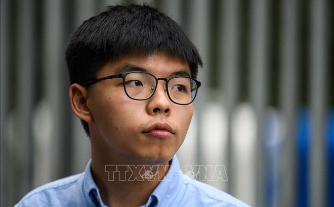 Hoàng Chi Phong trả lời phỏng vấn tại Hong Kong, Trung Quốc, ngày 29/10/2019. Ảnh tư liệu: AFP/TTXVN