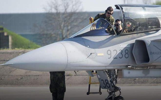Máy bay chiến đấu đa năng thế hệ thứ tư Saab JAS 39 Gripen của Thụy Điển. Ảnh: TASS / Zuma