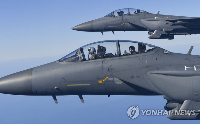 Máy bay phản lực F-15K Slam Eagle của Hàn Quốc.