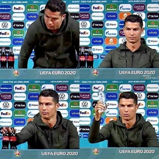 Cú gạt tay trị giá 4 tỷ đô của Ronaldo: Chọn uống nước lọc không phải để bảo vệ sức khỏe mà bảo vệ thương hiệu? - Ảnh 1. Cú gạt tay trị giá 4 tỷ đô của Ronaldo: Chọn uống nước lọc không phải để bảo vệ sức khỏe mà bảo vệ thương hiệu? - Ảnh 1.