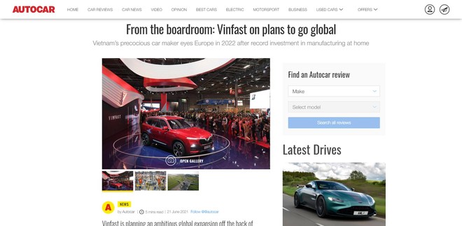 Báo ô tô lâu đời nhất thế giới: Xe điện VinFast chinh phục thế giới; Trung Quốc giờ mới lục tục nhảy vào - Ảnh 1.