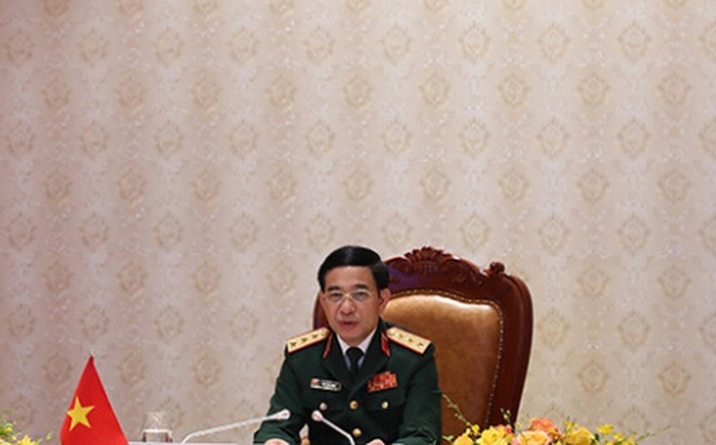 Thượng tướng Phan Văn Giang phát biểu tại Hội nghị (Ảnh: Cổng TTĐT Bộ Quốc phòng)