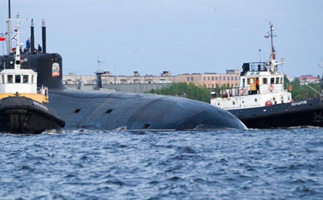 Tàu ngầm hạt nhân chiến lược thế hệ 4 “Hoàng tử Oleg”. Nguồn: huanqiu.
