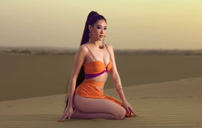 Hoa hậu Khánh Vân khoe đường cong hút mắt trên cồn cát nóng bỏng - Ảnh 5.