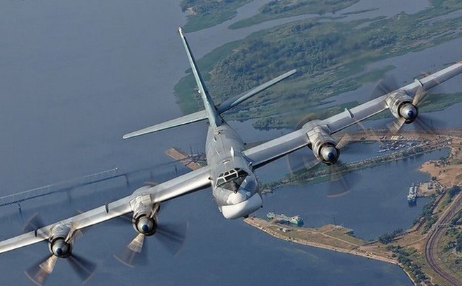 Máy bay ném bom chiến lược Tu-95 của Nga. Nguồn: Sina.