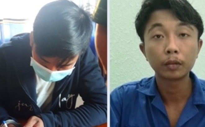 Hai đối tượng Lê Khắc Trung và Trần Xuân Lương sau khi bị khởi tố, bắt tạm giam