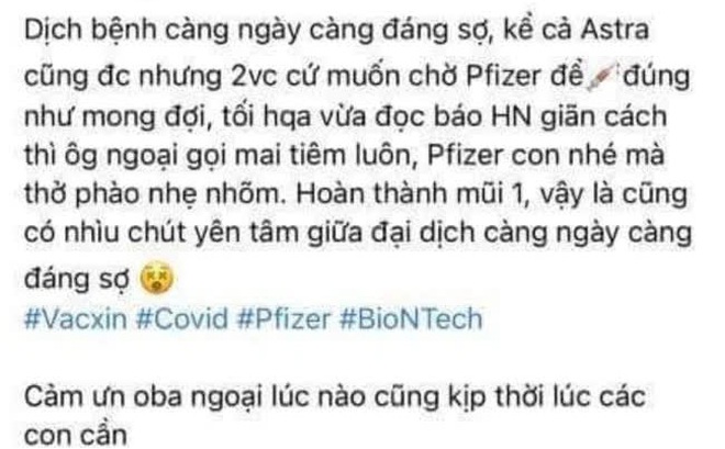 Cô gái lên Facebook khoe được tiêm vaccine Covid-19 nhờ "ông ngoại", lãnh đạo BV nói đây là bài học "làm phúc phải tội"