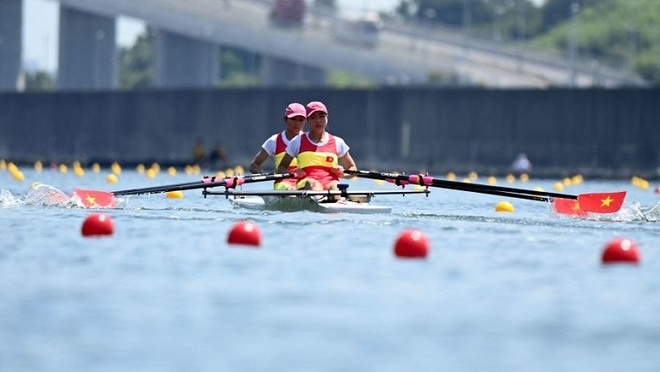 Olympic 2020: Cặp đôi Việt Nam về đích ở vị trí áp chót, vào đấu chung kết nhóm C - Ảnh 1. Olympic 2020: Cặp đôi Việt Nam về đích ở vị trí áp chót, vào đấu chung kết nhóm C - Ảnh 1.