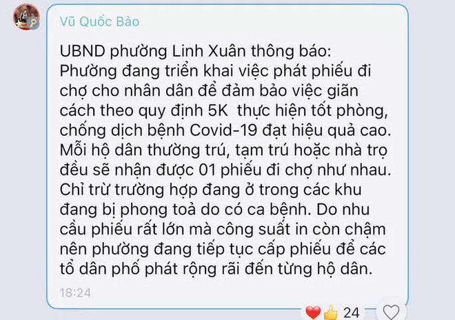 Thực hư thông tin phân biệt khi phát phiếu mua thực phẩm ở phường Linh Xuân, TP Thủ Đức - Ảnh 1.