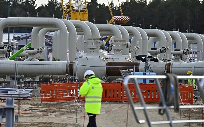 Công trường dự án đường ống dẫn khí Dòng chảy phương Bắc 2 ở vùng đông bắc nước Đức. Ảnh: AFP.