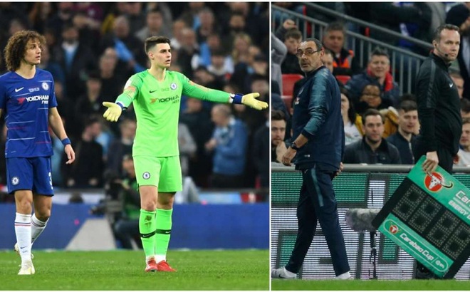 Kepa xin lỗi HLV Maurizio Sarri. (Ảnh: Goal)