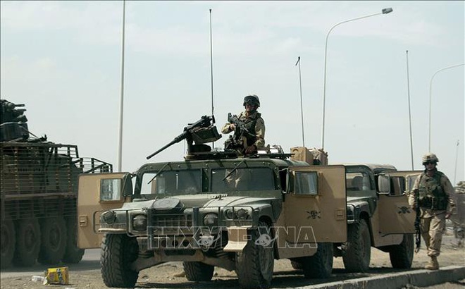 Binh sĩ Mỹ tại căn cứ Taji air, cách thủ đô Baghdad, Iraq, khoảng 20 km về phía bắc. Ảnh tư liệu: AFP/TTXVN