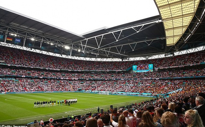 Khung cảnh sân Wembley ở vòng 1/8 EURO 2021 giữa ĐT Anh và ĐT Đức. (Ảnh: Getty).