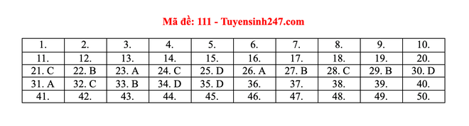 [CẬP NHẬT] Đáp án tất cả các mã đề môn Toán kỳ thi THPT Quốc gia 2021 - Ảnh 17.