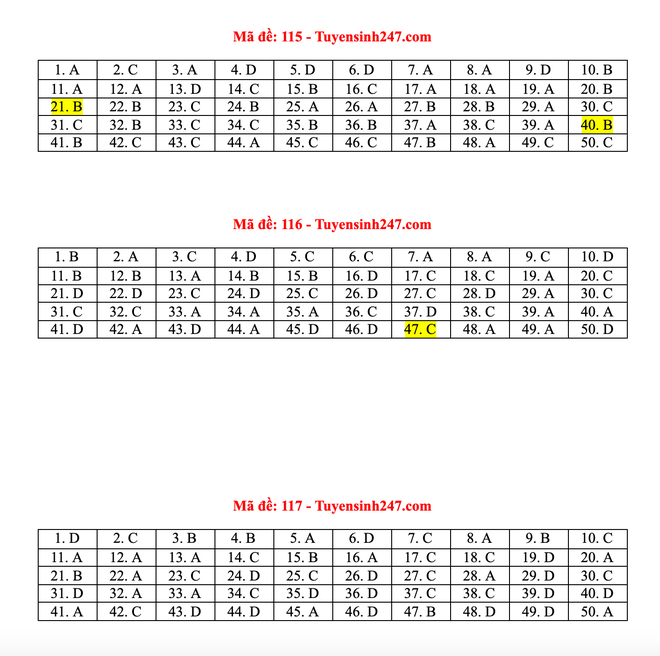 [CẬP NHẬT] Đáp án tất cả các mã đề môn Toán kỳ thi THPT Quốc gia 2021 - Ảnh 18.