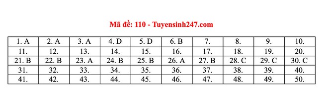 [CẬP NHẬT] Đáp án tất cả các mã đề môn Toán kỳ thi THPT Quốc gia 2021 - Ảnh 3.
