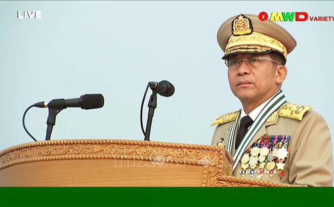 Chính phủ mới sẽ do Tổng Tư lệnh quân đội Myanmar, Thống tướng Min Aung Hlaing (ảnh) làm Thủ tướng. Ảnh: AFP/TTXVN