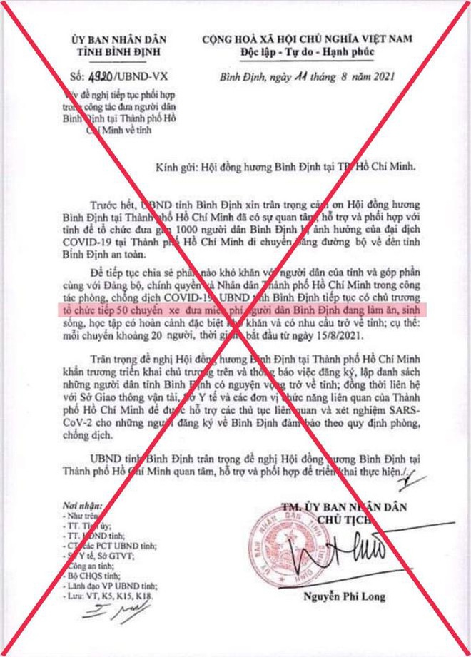 Xuất hiện văn bản giả mạo chữ ký chủ tịch tỉnh Bình Định trên mạng xã hội - Ảnh 1.