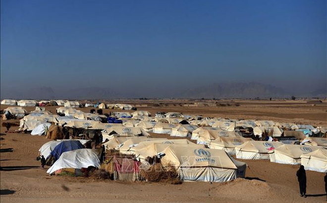 Trại tị nạn dành cho các gia đình bị mất nhà cửa do chiến tranh tại tỉnh Kandahar, Afghanistan, ngày 7/1/2021. Ảnh: AFP/TTXVN