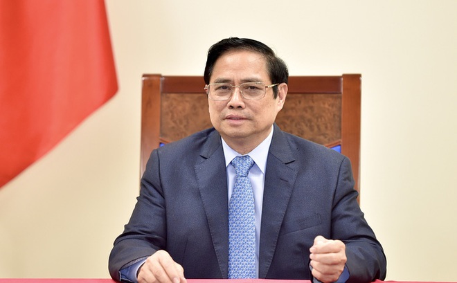 Thủ tướng Chính phủ bày tỏ cảm ơn Công ty Pfizer đã có những đóng góp thiết thực vào quá trình phát triển ngành y tế tại Việt Nam cũng như đã hợp tác tích cực để chuyển giao vắc-xin cho Việt Nam. Ảnh: VGP