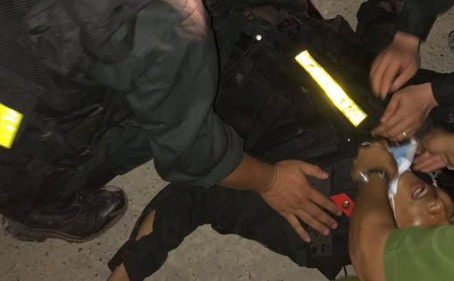 Một chiến sĩ Cảnh sát cơ động bị thương trong vụ việc