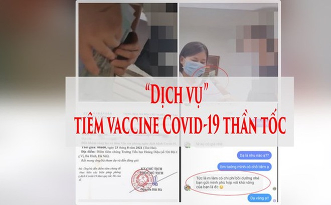 Thông tin "Mất tiền cho "cò" để được tiêm vắc-xin Covid-19 thần tốc" được báo chí phản ánh xảy ra ở quận Ba Đình, Hà Nội