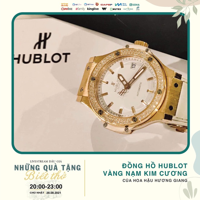 Đồng hồ kim cương của Hoa hậu Hương Giang được bán được 699 triệu đồng, ủng hộ tiền mua máy thở - Ảnh 1.