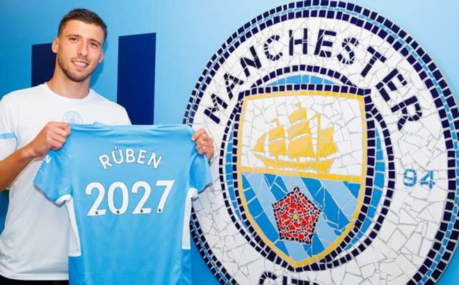 Man City gia hạn hợp đồng với Ruben Dias tới năm 2027 (Ảnh: Getty).