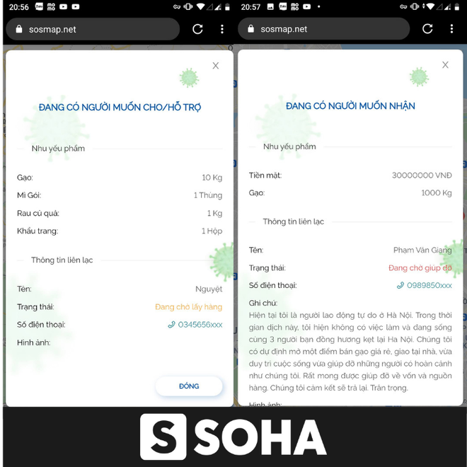Cách dùng SOSmap của người Việt - bản đồ cho/nhận giúp đỡ nhu yếu phẩm theo thời gian thực - Ảnh 3.