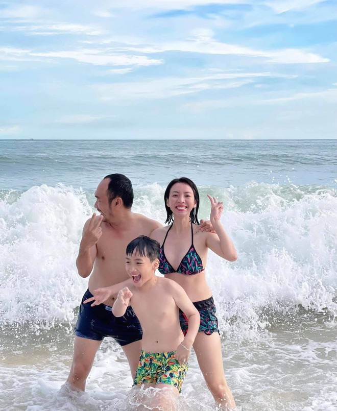Diễn viên hài Thu Trang đăng ảnh mặc bikini, cười hạnh phúc bên ông xã Tiến Luật - Ảnh 5.